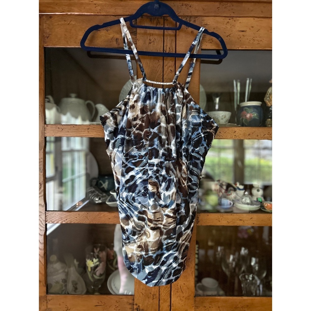 Magicsuit Miraclesuit Metal Detail Slimming Beach Tankini Marni Blue Brown 16